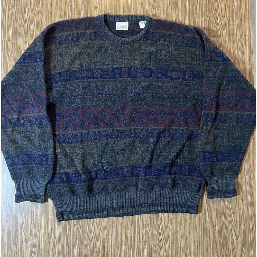 Vintage Maglificio Florence Italian Mens Wool Sweater Size Large Retro Grandpa